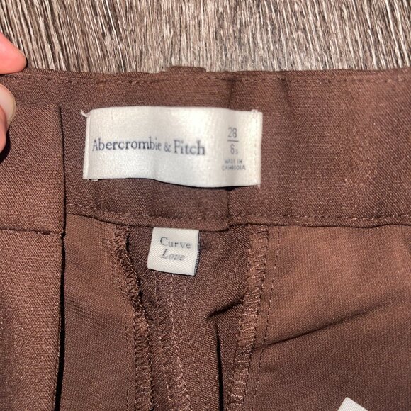 Abercrombie & Fitch Chocolate Brown Sloan Wide Leg Work Pant - Picture 2 of 5